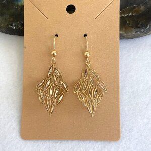 Dyadema Italy Gold Vermeil Sterling Silver 925 Diamond Cut Dangle Drop Earrings
